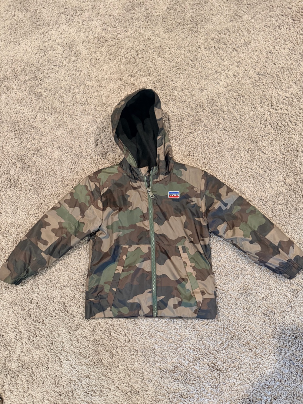 Levi's Boys Camouflage Puffer Jacket in Green & Brown